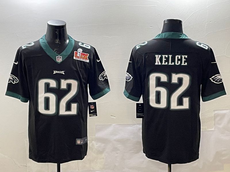 Men Philadelphia Eagles #62 Kelce Black Second generations 2025 Nike Vapor Limited NFL Jersey style 2